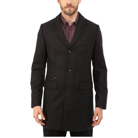 Pea Coat Ted Baker Mens Coats TED BAKER ALAMO BUTTON